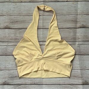 Summer Yellow Crop Top/ Halter Top